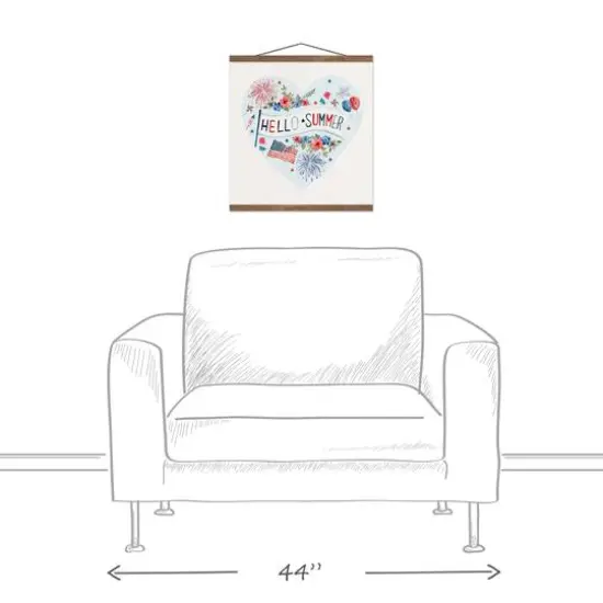 Hello Summer Icons Teak Hanging Canvas {4}
