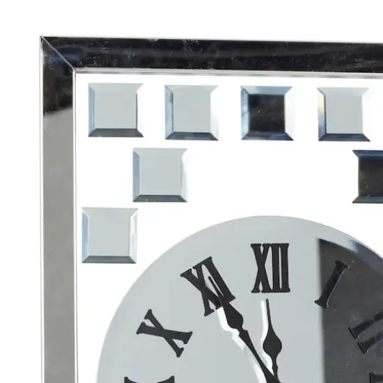 42" Silver Stainless Steel Glam Wall Clock {4}