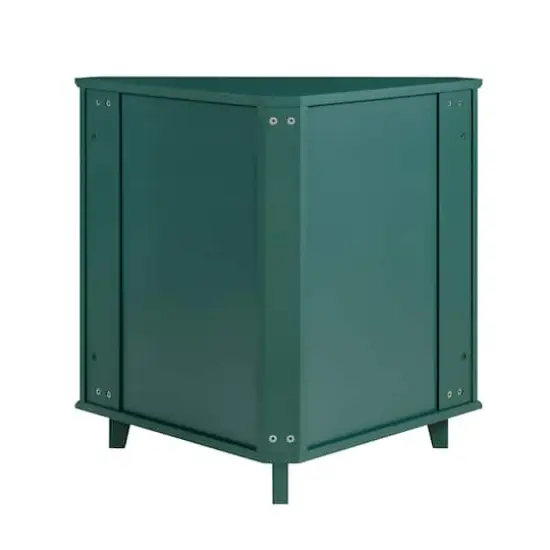 Walker Edison 30" Dark Teal Fretwork Corner Accent Cabinet {4}
