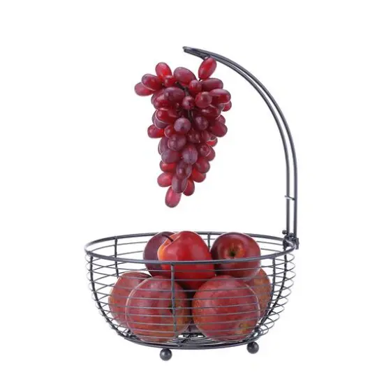 SunnyPoint Wire Fruit Tree Bowl with Banana Hanger {3}