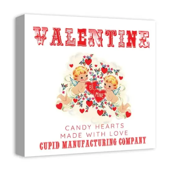 Cupid Candy Hearts 16" x 16" Canvas Wall Art {3}