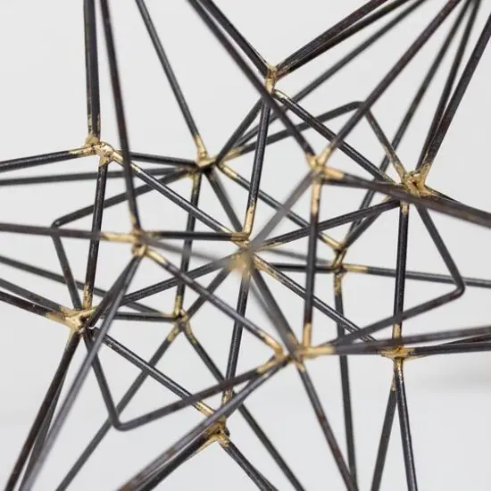 10" Gunmetal & Gold Metal Star Figurine {4}