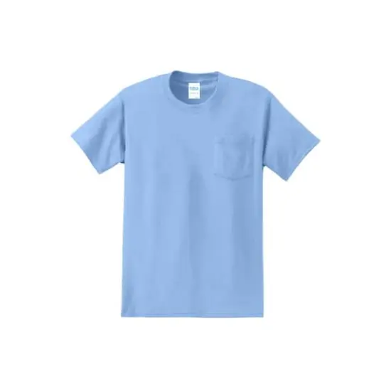Port & Company&reg; Essential Pocket T-Shirt Light Blue {1}