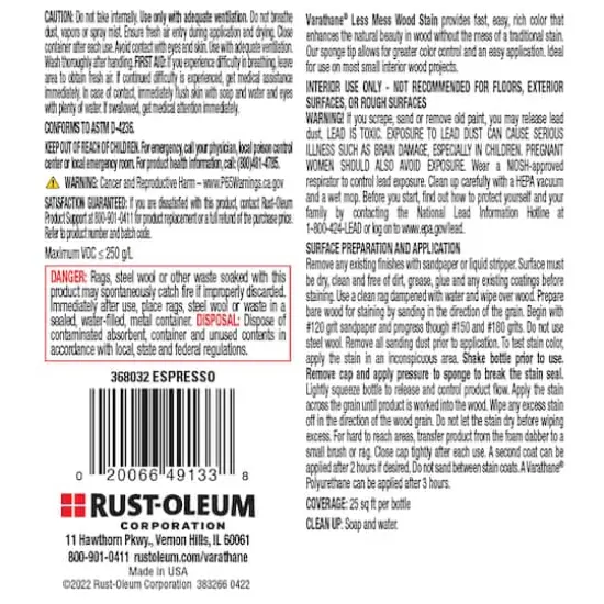 Varathane&reg; 2-in-1 Applicator & Wood Stain, 4oz. Espresso {7}