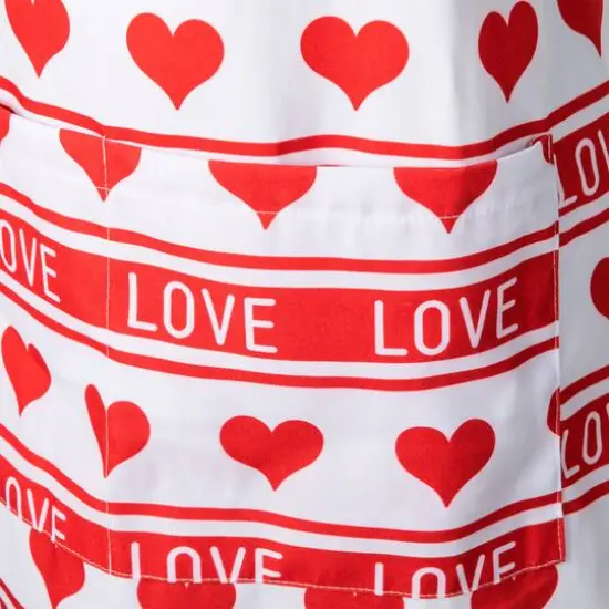 Glitzhome&reg; 31.25" Fabric Valentine's Heart Apron {8}