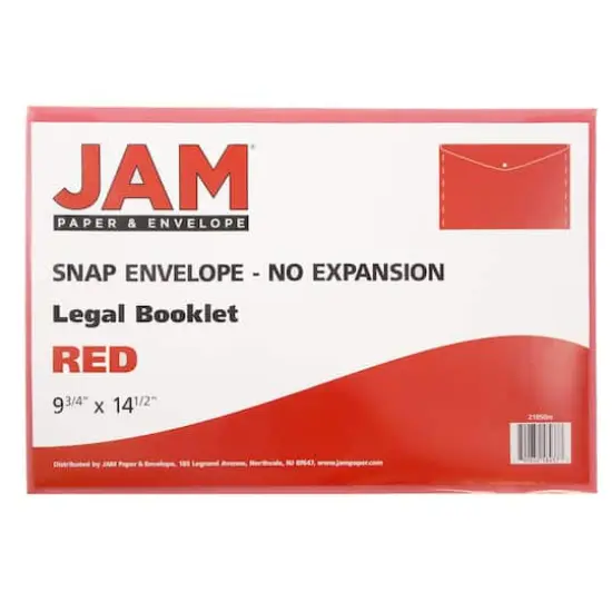 JAM Paper 9.8" x 14.5" Plastic Snap Closure Envelopes, 12ct. Assorted {5}