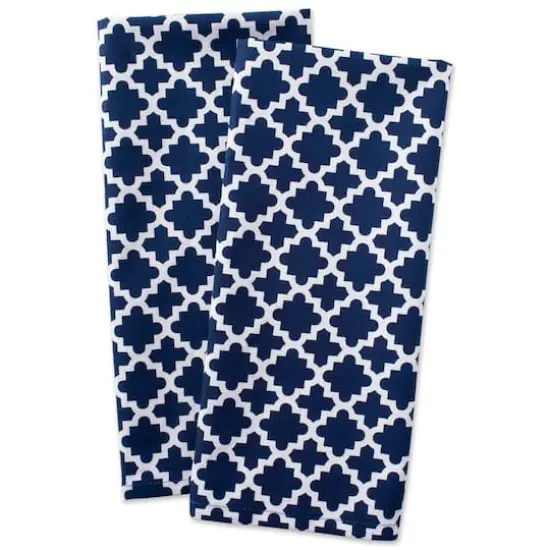 DII&reg; Lattice Dishtowels, 2ct. Nautical Blue {6}