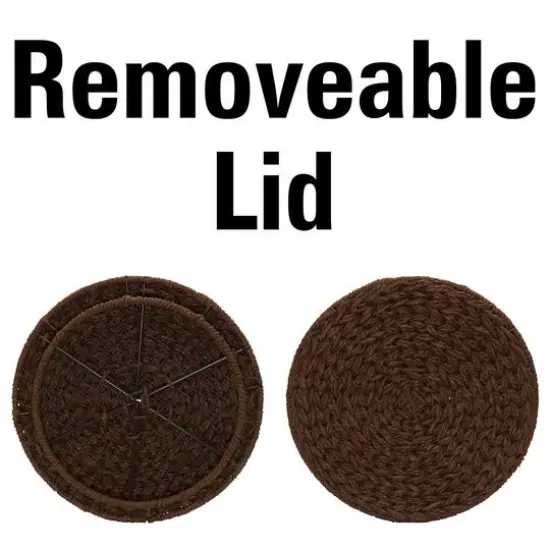 Household Essentials 19" Woven Storage End Table Brown {6}