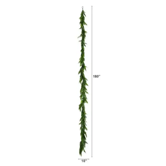 15ft. Artificial Real Touch Norfolk Island Pine Garland with Natural Look {3}