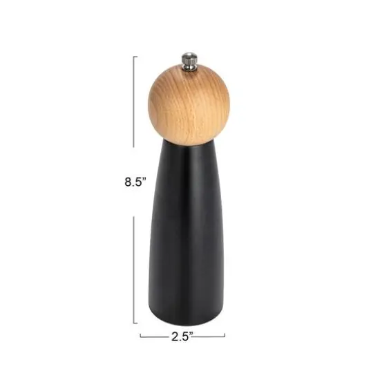 Hello Honey® Black & Natural Two-Tone Rubberwood Salt & Pepper Mill {5}