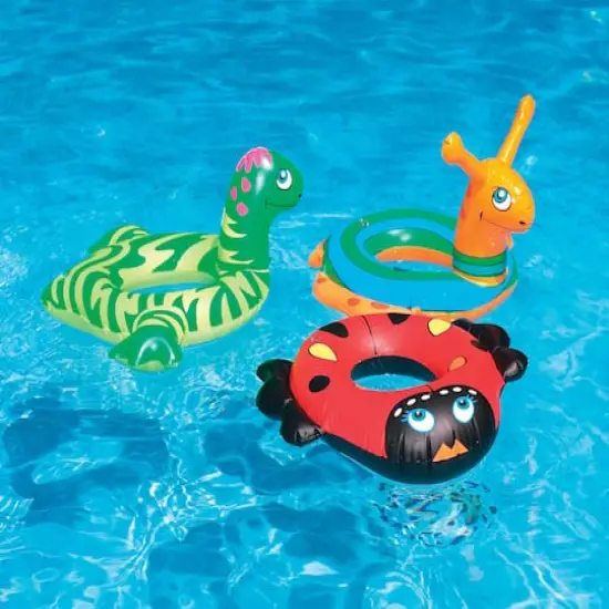 Swim Central 24" Inflatable Green Dinosaur Swim Ring Tube Pool Float {3}