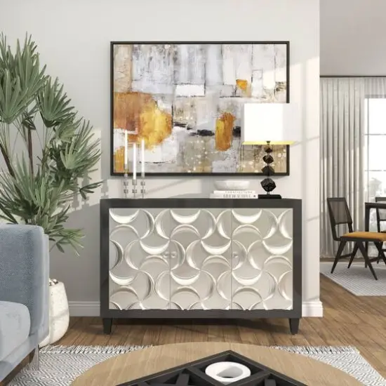 Silver Aluminum Floating Block Abstract Candle Holder with Rounded Base Set {18}