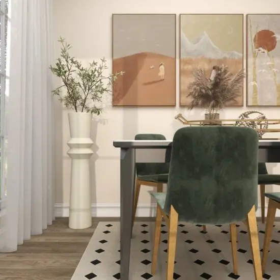 3ft. Cream Metal Tall Art Deco Fluted Floor Vase {13}