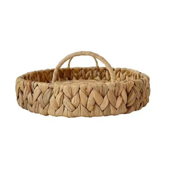 Large Natural Oval Woven Water Hyacinth Decorative Tray by Ashland&reg; {4}