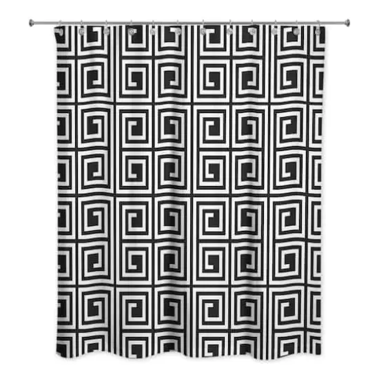 Square Maze Shower Curtain Black {3}