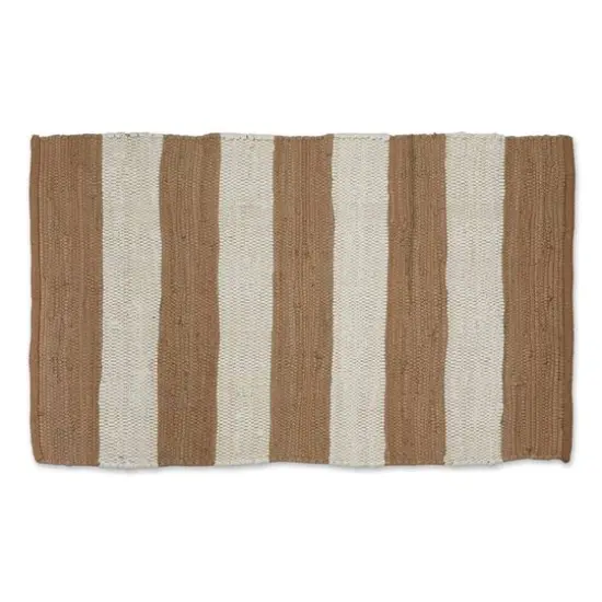 DII&reg; Stone & White Stripe Rag Rug, 2ft. x 3ft. {1}