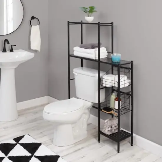 Honey Can Do Reversible Black Bathroom Storage Space Saver {14}