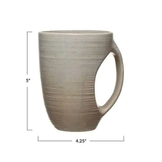 Hello Honey® Neutral Beige Reactive Glaze Stoneware Mug Set {1}