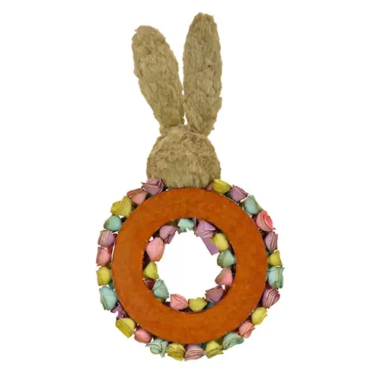 24" Bunny Head Topped Floral Wreath {5}