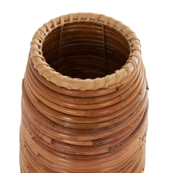 28" Brown Rattan Handmade Wrapped Vase {8}