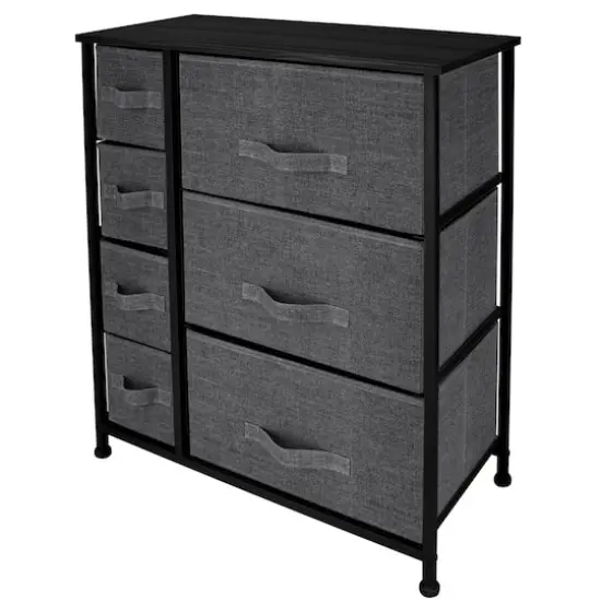 Simplify 7 Drawer Storage Dresser Gray {7}