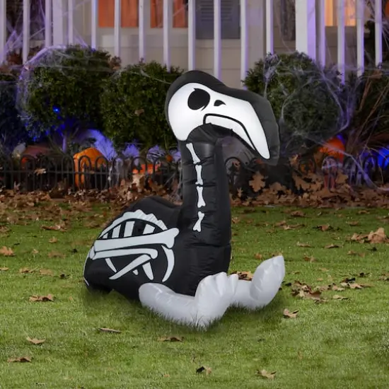 3ft. Airblown&reg; Inflatable Halloween Skeleton Flamingo {3}