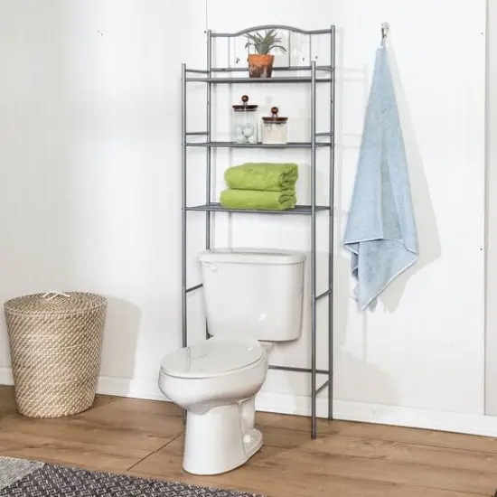 Honey Can Do Nickel 3-Shelf Over-The-Toilet Space Saver {3}