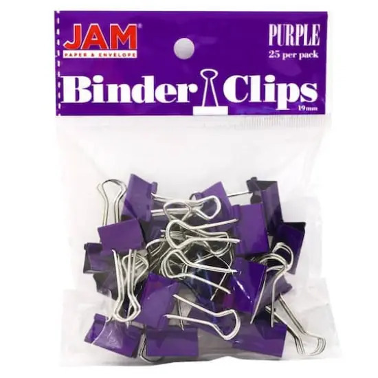 JAM Paper Desk Essentials Paper Clips & Binder Clips Kit Purple {5}