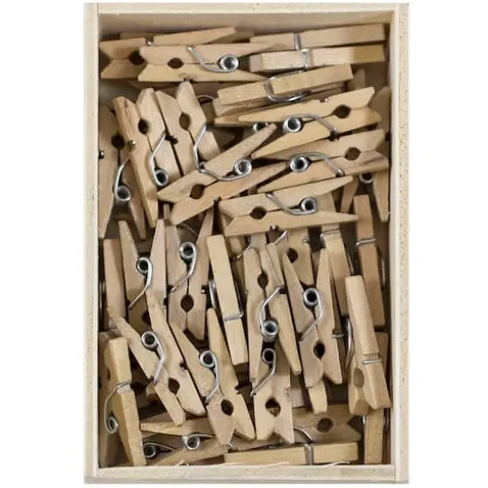 JAM Paper 7/8" Wood Clothespins, 100ct. Natural Brown {1}