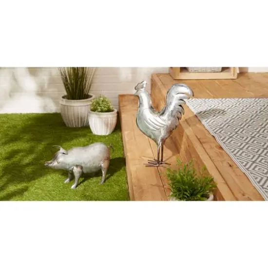 Galvanized Pig Sculpture {6}