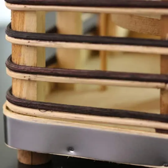 Rustic Chic Rectangular Rattan Candle Holder Lantern with Handle {4}