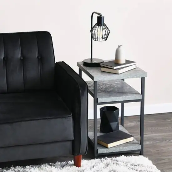 Household Essentials Jamestown 2-Shelf End Table Gray {6}