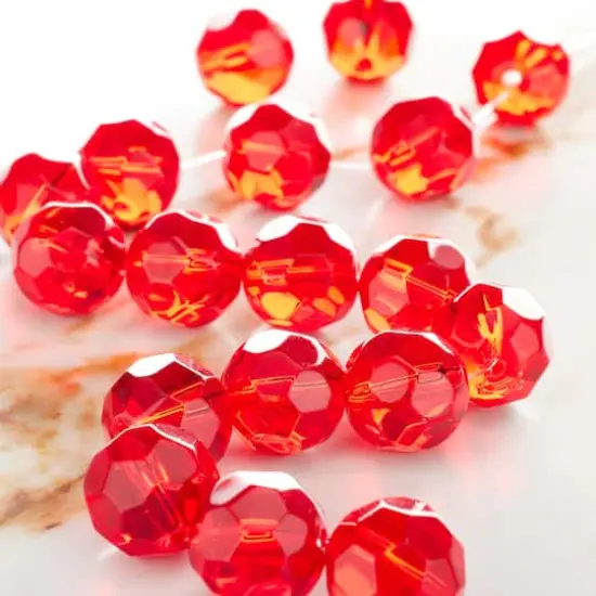 Ruby Faceted Glass Round Beads, 14mm by Bead Landing&trade; {3}