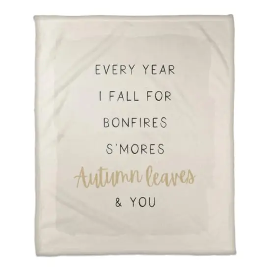 Off-White Fall For You Autumn Fleece Blanket {1}