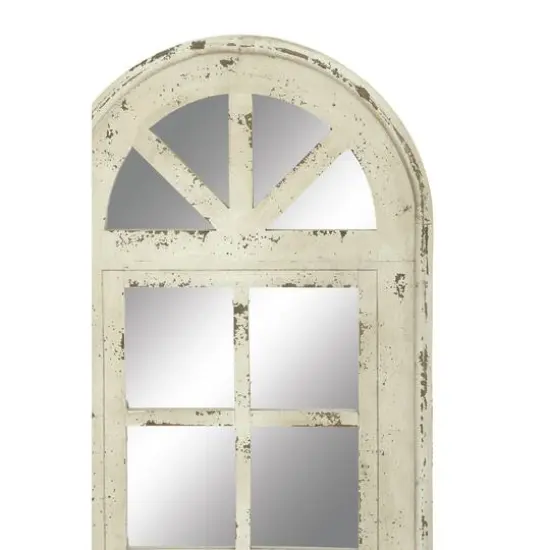 White Vintage Wood Wall Mirror {3}