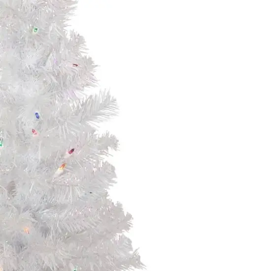 4ft. Pre-Lit White Rockport Pine Artificial Christmas Tree, Multicolor Lights {5}