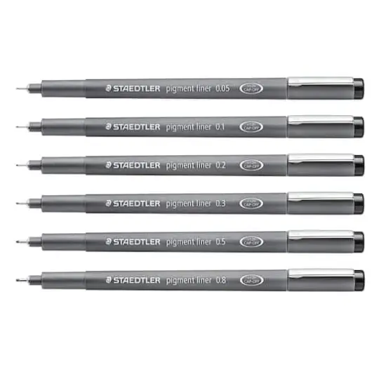 STAEDTLER&reg; Black 6 Piece Pigment Liner Set {3}