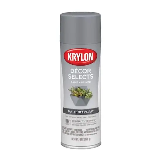 Krylon&reg; D&eacute;cor Selects Matte Paint & Primer Deep Gray {1}
