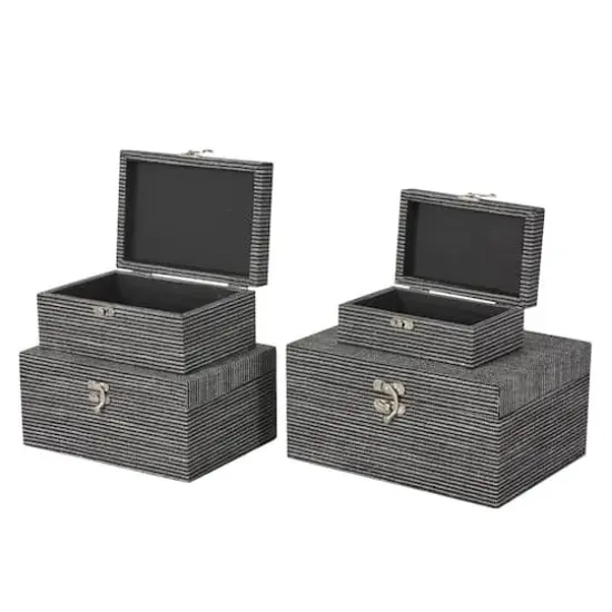 Fabric Decorative Storage Box Set Black {4}