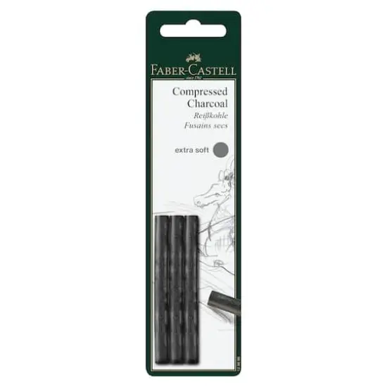Faber-Castell&reg; Extra Soft Compressed Charcoal Sticks, 3ct. {1}