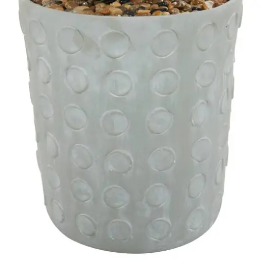 38" Green Faux Foliage Agave Artificial Plant With Gray Ceramic Pot {5}