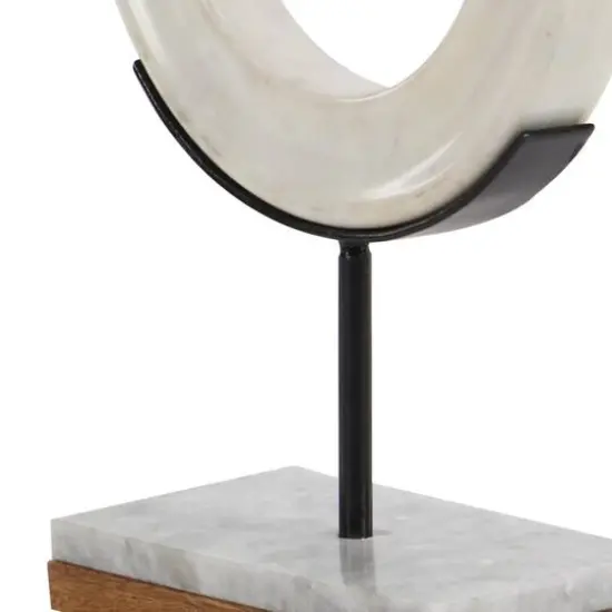 CosmoLiving by Cosmopolitan 14" White Geometric Marble Sculpture {6}