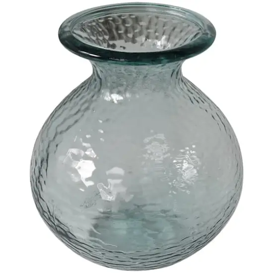 13" Clear Recycled Glass Vase {3}