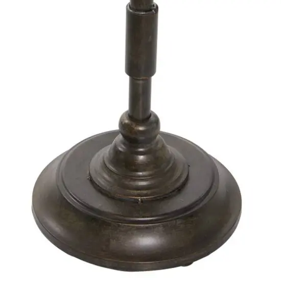 14" Black Industrial Wood Accent Table {5}