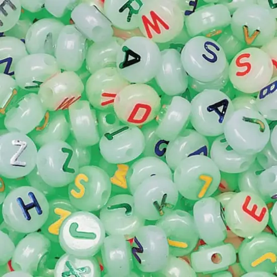 Color Splash!&reg; Glow in the Dark Alphabet Plastic Beads, 10mm {1}