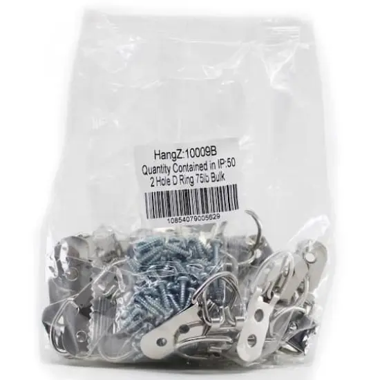 HangZ&trade; 75lb. 2 Hole D Rings, 50ct. {3}