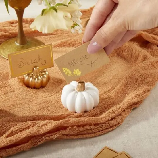 Kate Aspen White Pumpkin Place Card Holder Set, 6ct. {4}