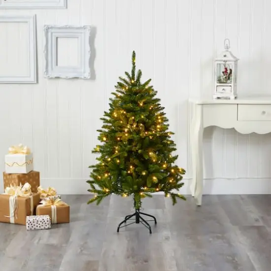 4ft. Pre-Lit Sierra Spruce Artificial Christmas Tree, Clear LED Lights {3}
