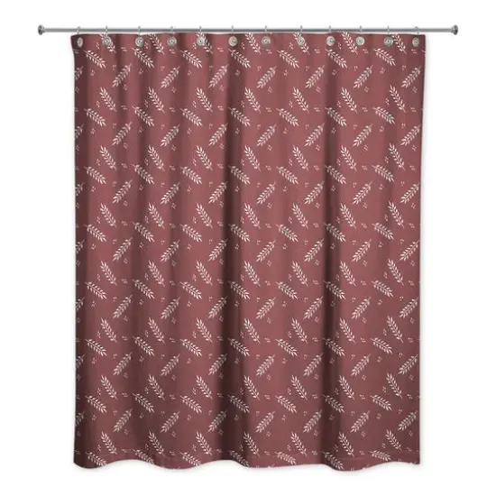 Wheat Pattern Shower Curtain Maroon {3}