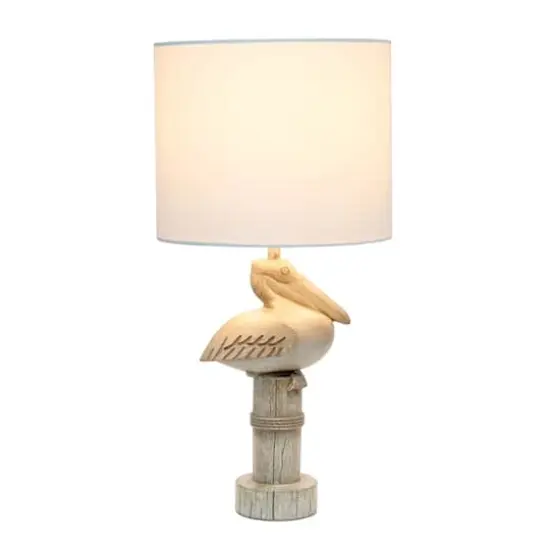 Simple Designs™ 17" Beige Wash Sitting Pelican Table Lamp with White Shade {3}
